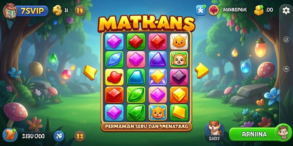 Screenshot gameplay 7SVIP dengan kombinasi permata match-3.