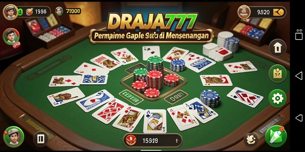 Screenshot menunjukkan gameplay seru DRAJA777 dalam permainan Gaple.