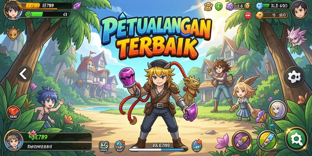 Screenshot permainan EE789 menampilkan karakter Anime dalam aksi.