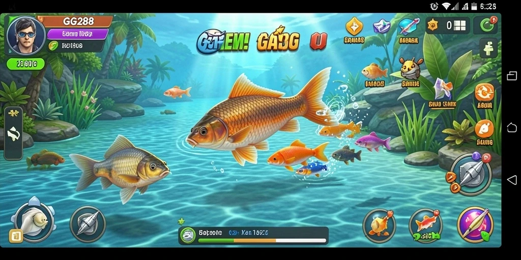 Screenshot gameplay GG288 dengan aksi memancing yang menegangkan.