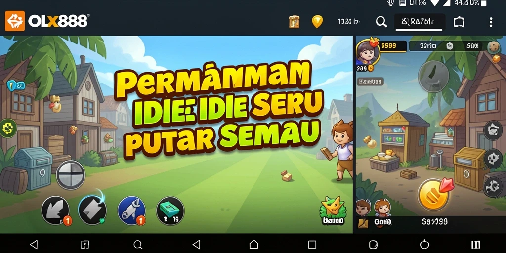Tampilan utama OLX888 menampilkan gameplay Idle yang menarik dan menghibur.