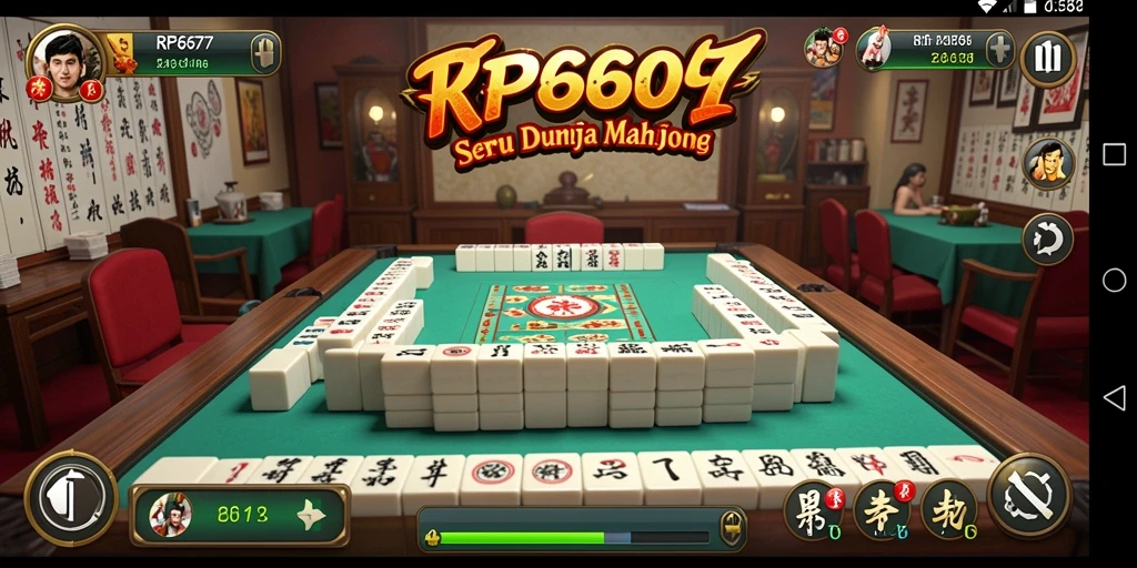 Tampilan gameplay menarik dari RP6677 yang penuh tantangan Mahjong.
